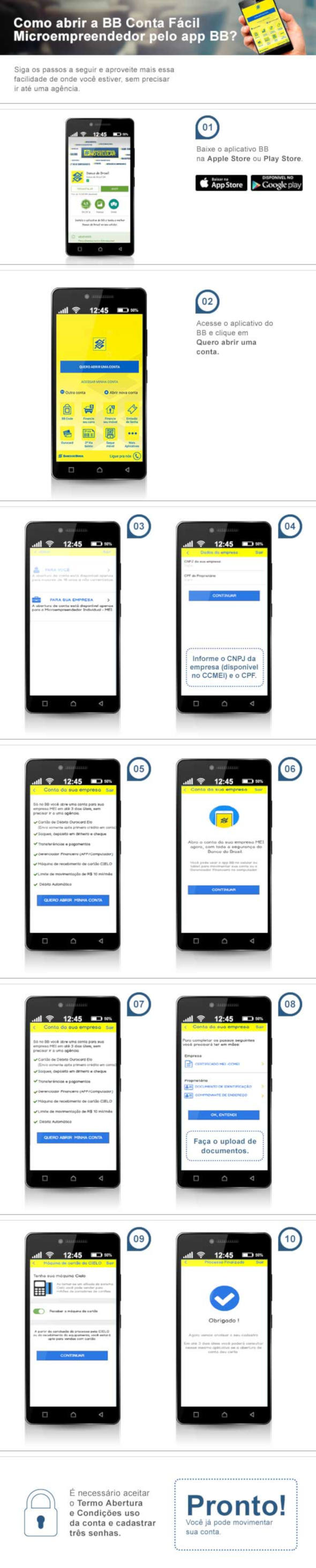 Tutorial abertura de conta MEI pelo celular no Banco do Brasil.